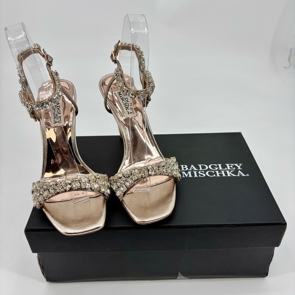 Badgley Mischka Galia Open Toe 4” Heels Size 6.5 - Picture 14 of 15